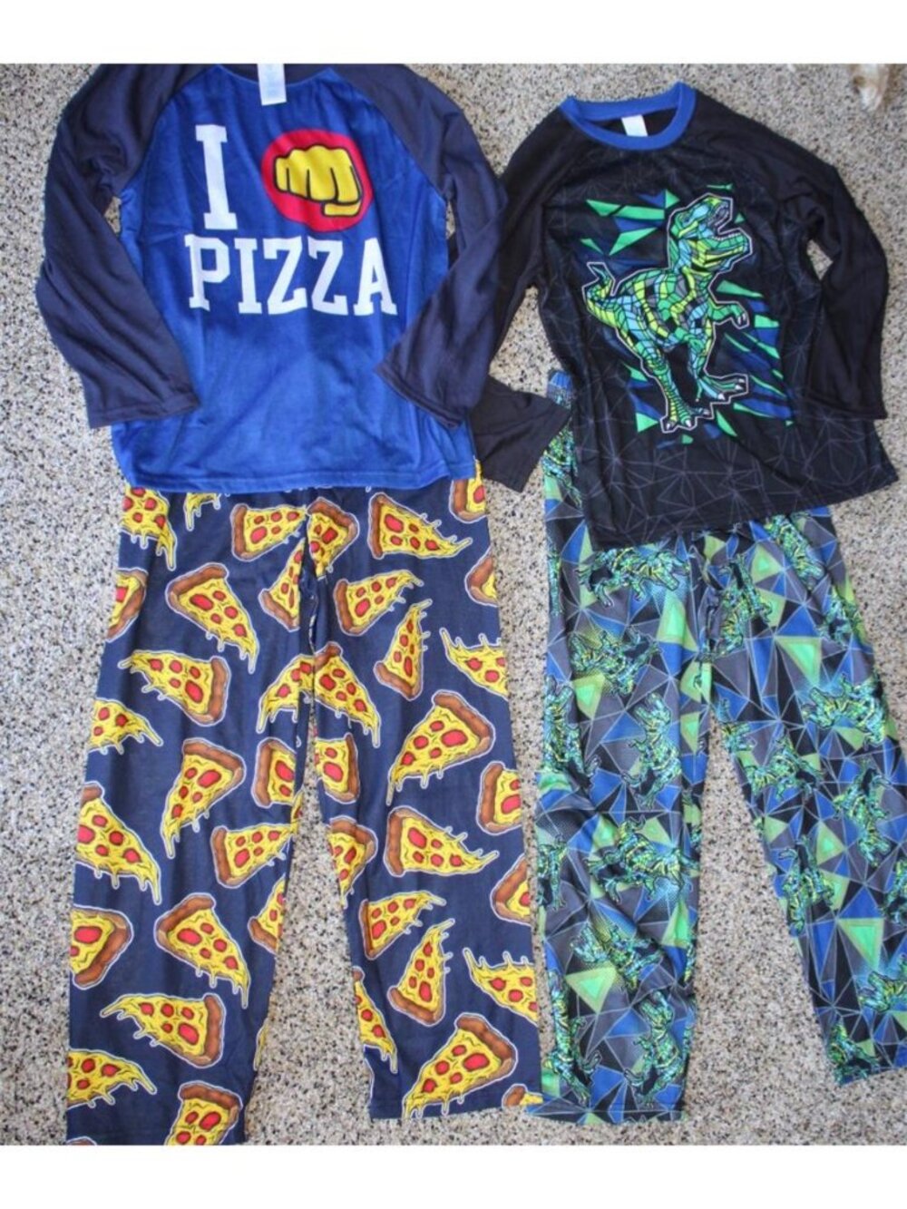 NWT TCP The Children's Place Medium 7/8 Pajama Lot Pizza Dino's Loose Fit Poly